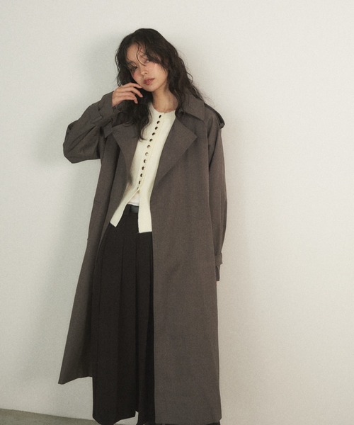 Shelly island（シェリーアイランド）の「ロングトレンチコート（トレンチコート・レディース・ベージュ/ブラック/グレー・FREE）」の21枚目の写真