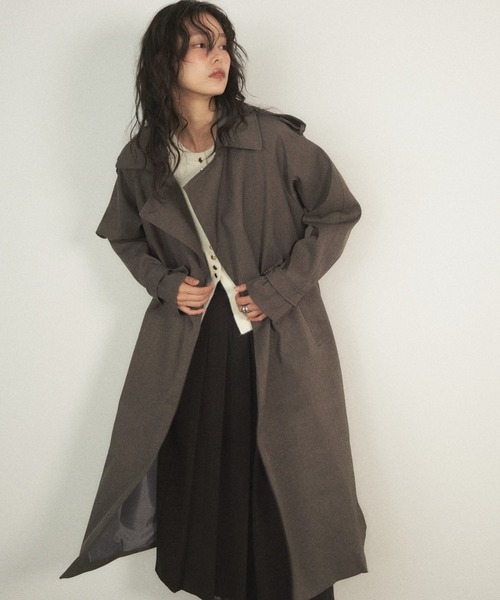 Shelly island（シェリーアイランド）の「ロングトレンチコート（トレンチコート・レディース・ベージュ/ブラック/グレー・FREE）」の15枚目の写真