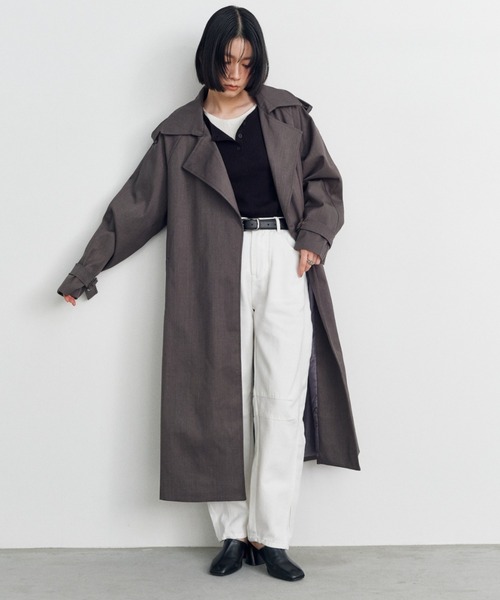 Shelly island（シェリーアイランド）の「ロングトレンチコート（トレンチコート・レディース・ベージュ/ブラック/グレー・FREE）」の18枚目の写真