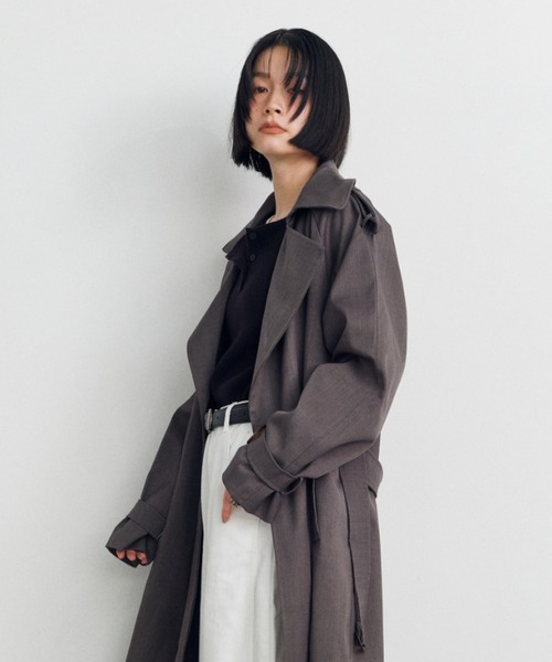 Shelly island（シェリーアイランド）の「ロングトレンチコート（トレンチコート・レディース・ベージュ/ブラック/グレー・FREE）」の17枚目の写真