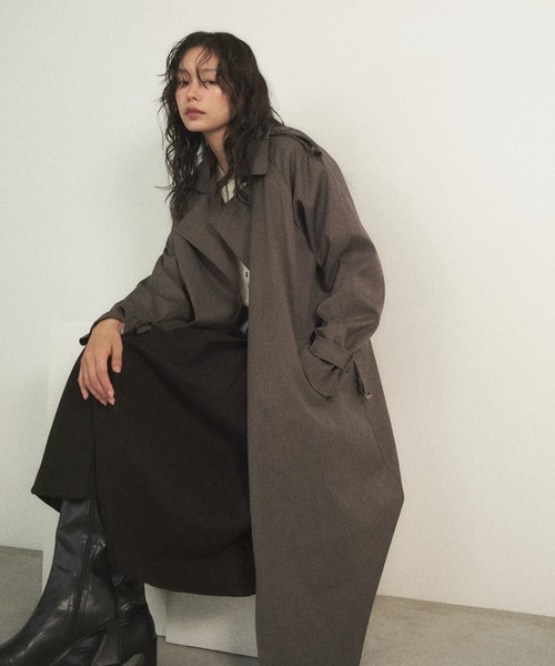 Shelly island（シェリーアイランド）の「ロングトレンチコート（トレンチコート・レディース・ベージュ/ブラック/グレー・FREE）」の16枚目の写真
