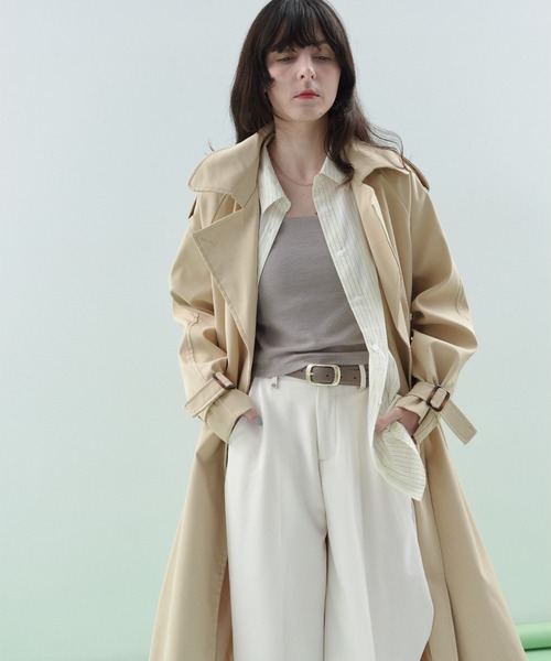 Shelly island（シェリーアイランド）の「ロングトレンチコート（トレンチコート・レディース・ベージュ/ブラック/グレー・FREE）」の7枚目の写真