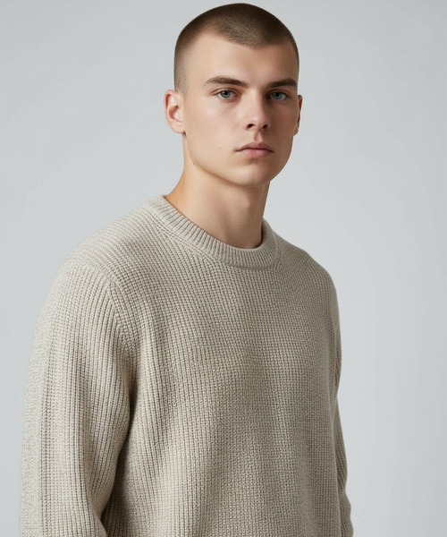 BORN SLIPPY（ボーンスリッピー）の「Soft Hachi Cushion Round Knit (Beige)（ニット/セーター・メンズ・その他・FREE）」の2枚目の写真