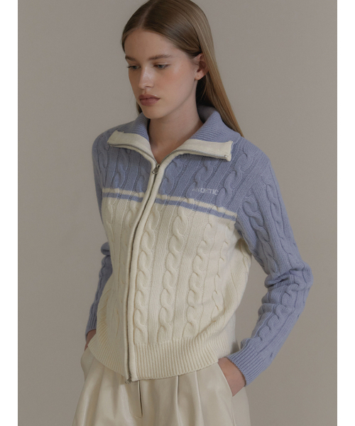 ANOETIC(アノエティック)の「ANC TWO-WAY COLORING ZIP-UP_SKY BLUE(カーディガン/ボレロ・レディース・その他・FREE)」の2枚目の写真