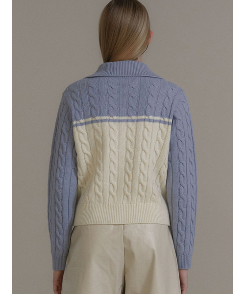 ANOETIC(アノエティック)の「ANC TWO-WAY COLORING ZIP-UP_SKY BLUE(カーディガン/ボレロ・レディース・その他・FREE)」の3枚目の写真