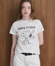 ハッピーフライデースヌーピーTシャツ(アイボリー)