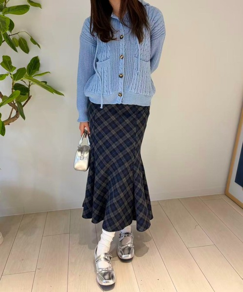mebole(メボレ)の「Cozy Hood Cardigan(カーディガン/ボレロ・レディース・グレー/ブルー/ブラウン・FREE)」の16枚目の写真