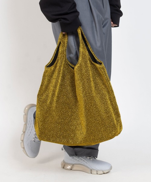 SVEC（シュベック）の「AT / ラメトートバッグ（トートバッグ・レディース・グリーン/パープル/オレンジ/ブルー/シルバー/ブラック/アイボリー/イエロー/ピンク・FREE）」の6枚目の写真