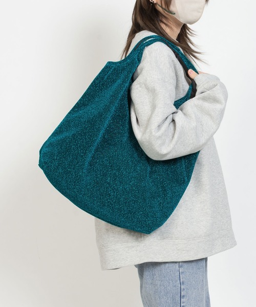 SVEC（シュベック）の「AT / ラメトートバッグ（トートバッグ・レディース・グリーン/パープル/オレンジ/ブルー/シルバー/ブラック/アイボリー/イエロー/ピンク・FREE）」の4枚目の写真