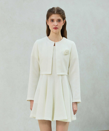 LANI TWEED CARDIGAN / WHITE