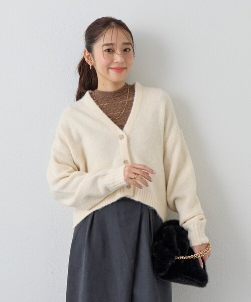 un dix cors（アンディコール）の「《大人可愛い◎》ストレッチレースハイネックプルオーバー（Tシャツ/カットソー・レディース・ブラック/モカ/アイボリー・FREE）」の13枚目の写真