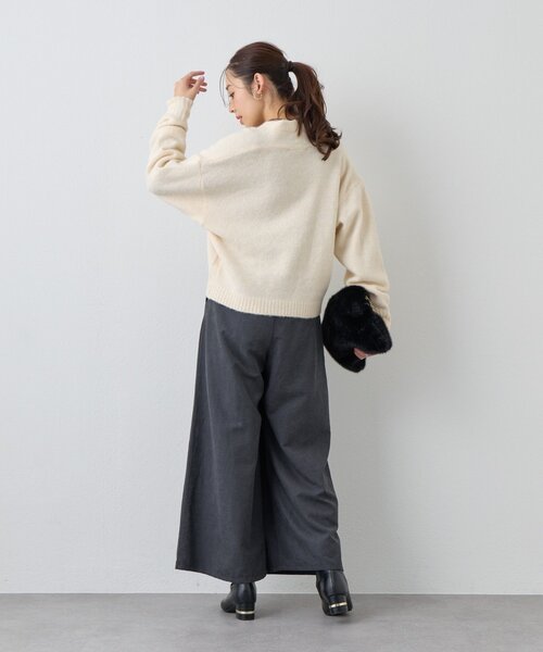 un dix cors（アンディコール）の「《大人可愛い◎》ストレッチレースハイネックプルオーバー（Tシャツ/カットソー・レディース・ブラック/モカ/アイボリー・FREE）」の21枚目の写真