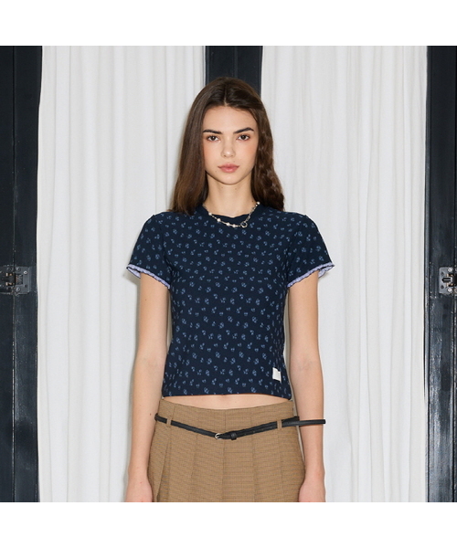 LARTIGENT(ラーティゼン)の「L19 FLOWER T-SHIRT(NAVY)(Tシャツ/カットソー・レディース・その他・FREE)」の1枚目の写真