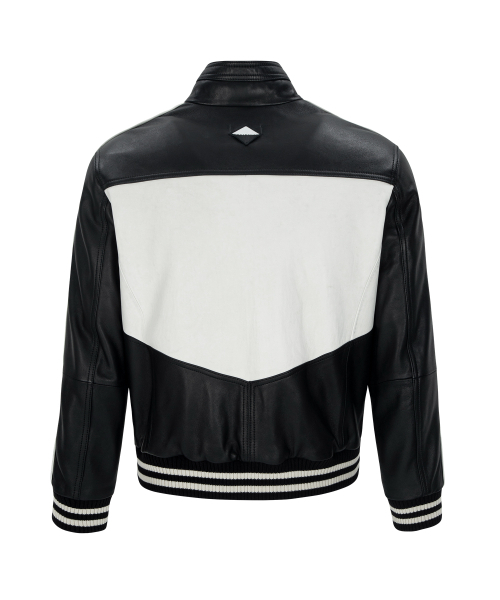 UNGIMMICK(アンジミック)の「GARMENT WASHED NAPPA LEATHER RACER JACKET (BLACK&CREAM / LAMBSKIN)(ライダースジャケット・メンズ・その他・MEDIUM/LARGE)」の2枚目の写真