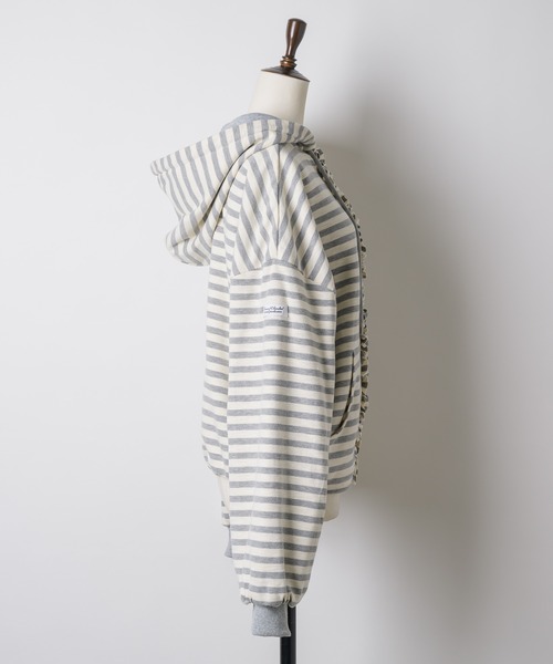 GIUNON（ジウノン）の「reversible drawstring zip hoodie / リバーシブルドロストジップフーディー（パーカー・レディース・グレー/ネイビー・FREE）」の5枚目の写真