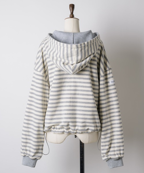 GIUNON（ジウノン）の「reversible drawstring zip hoodie / リバーシブルドロストジップフーディー（パーカー・レディース・グレー/ネイビー・FREE）」の6枚目の写真