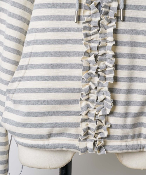 GIUNON（ジウノン）の「reversible drawstring zip hoodie / リバーシブルドロストジップフーディー（パーカー・レディース・グレー/ネイビー・FREE）」の10枚目の写真