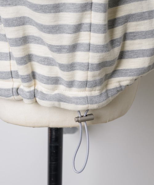 GIUNON（ジウノン）の「reversible drawstring zip hoodie / リバーシブルドロストジップフーディー（パーカー・レディース・グレー/ネイビー・FREE）」の13枚目の写真