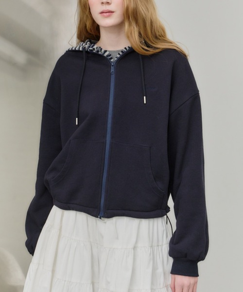 giunon リバーシブルドロストジップフーディー パーカー セール】reversible drawstring zip hoodie / リバーシブルドロスト