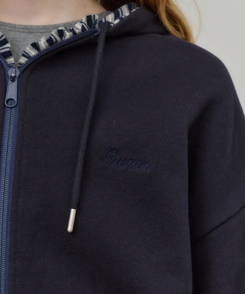 セール】reversible drawstring zip hoodie / リバーシブルドロスト