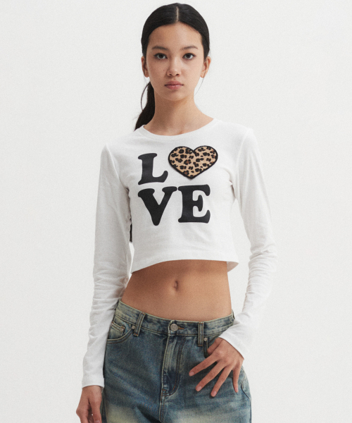 DNSR WOMEN(ディーエヌエスアールウーマン)の「レオパードロングスリーブホワイト(Tシャツ/カットソー・レディース・その他・MEDIUM)」の1枚目の写真