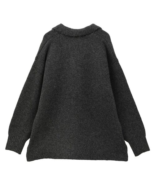 YECCA VECCA（イェッカヴェッカ）の「襟付きVネックニット（ニット/セーター・レディース・チャコールグレー/ブルー/ベージュ・FREE）」の13枚目の写真