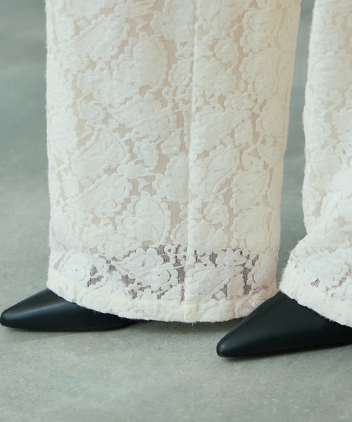 VICKY（ビッキー）の「ブラッシュレースイージーワイドパンツ≪手洗い可能≫（その他パンツ・レディース・オフホワイト/ブラック・M）」の11枚目の写真