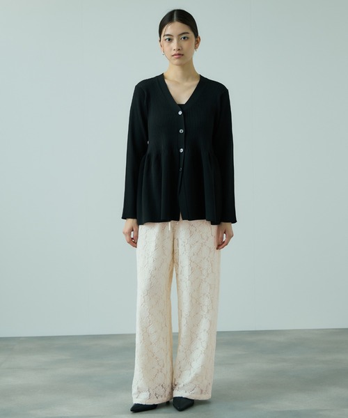 VICKY（ビッキー）の「ブラッシュレースイージーワイドパンツ≪手洗い可能≫（その他パンツ・レディース・オフホワイト/ブラック・M）」の12枚目の写真