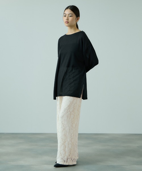 VICKY（ビッキー）の「ブラッシュレースイージーワイドパンツ≪手洗い可能≫（その他パンツ・レディース・オフホワイト/ブラック・M）」の13枚目の写真