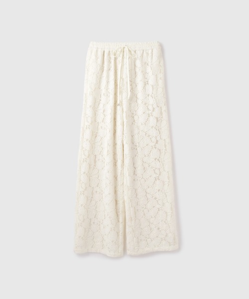VICKY（ビッキー）の「ブラッシュレースイージーワイドパンツ≪手洗い可能≫（その他パンツ・レディース・オフホワイト/ブラック・M）」の3枚目の写真