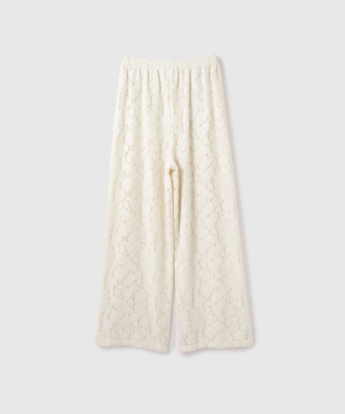 VICKY（ビッキー）の「ブラッシュレースイージーワイドパンツ≪手洗い可能≫（その他パンツ・レディース・オフホワイト/ブラック・M）」の4枚目の写真