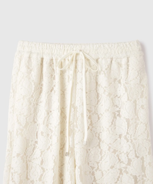 VICKY（ビッキー）の「ブラッシュレースイージーワイドパンツ≪手洗い可能≫（その他パンツ・レディース・オフホワイト/ブラック・M）」の5枚目の写真