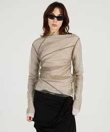 PRANK PROJECT | 【2026Spring Pre-Order】チュールレイヤードドレープトップ / Tulle Layered Drape Top(その他トップス)