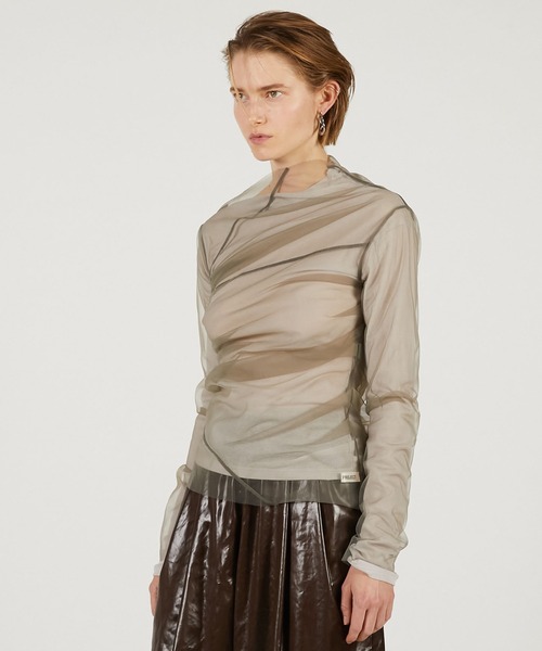 PRANK PROJECT(プランクプロジェクト)の「チュールレイヤードドレープトップ / Tulle Layered Drape Top(その他トップス・レディース・ブラック/カーキ・FREE)」の13枚目の写真