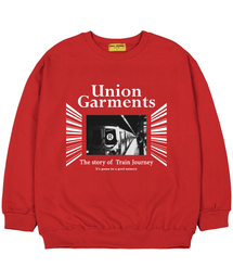 [起毛]レトロオーバーサイズスウェットTシャツレッド