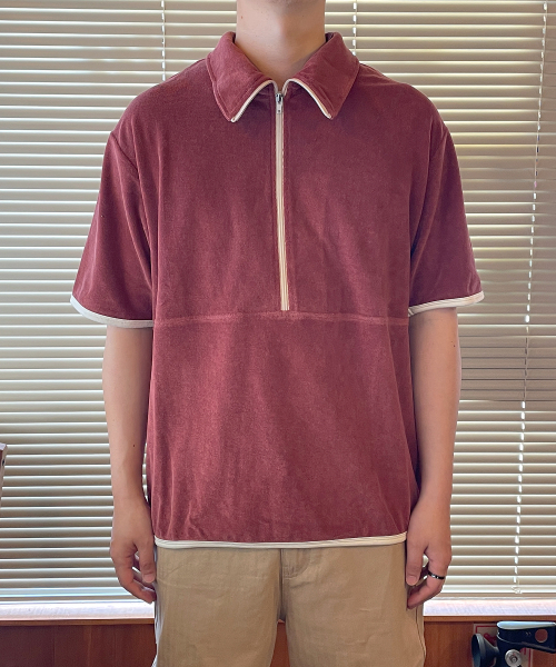 YOUNEEDGARMENTS(ユーニーズガーメンツ)の「テリー S/S ハーフジップ (ワイン)(その他トップス・メンズ・その他・40/38)」の4枚目の写真