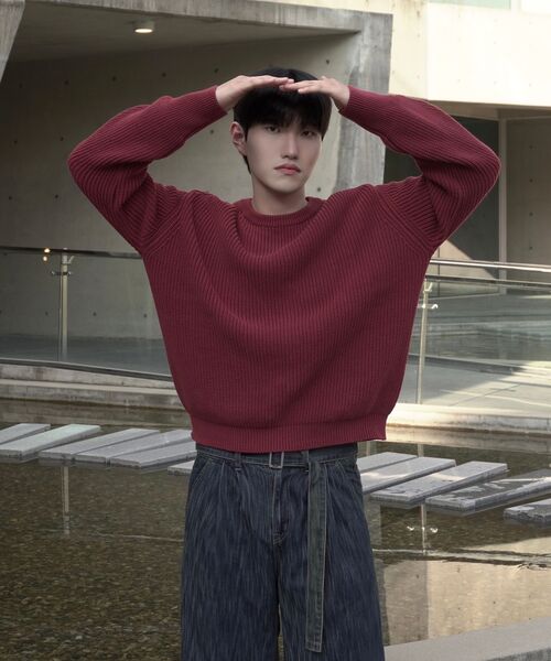 FLAWSROOM(フローズルーム)の「Burgundy Cotton Pullover(ニット/セーター・メンズ・その他・SMALL/MEDIUM/LARGE)」の9枚目の写真