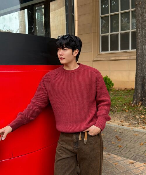 FLAWSROOM(フローズルーム)の「Burgundy Cotton Pullover(ニット/セーター・メンズ・その他・SMALL/MEDIUM/LARGE)」の7枚目の写真
