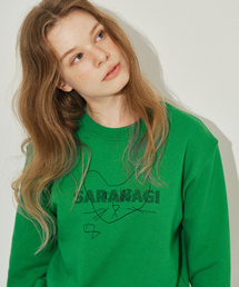 SARANAGI（サラナギ）の「SE05811- crop sweatshirt (green)（スウェット）」