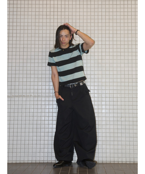 GOZER(ゴーザー)の「WANG STRIPE HALF T-SHIRT_MINT(Tシャツ/カットソー・メンズ・ミント・MEDIUM/LARGE/X-LARGE)」の4枚目の写真