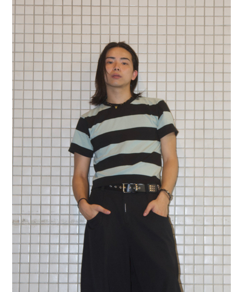 GOZER(ゴーザー)の「WANG STRIPE HALF T-SHIRT_MINT(Tシャツ/カットソー・メンズ・ミント・MEDIUM/LARGE/X-LARGE)」の5枚目の写真