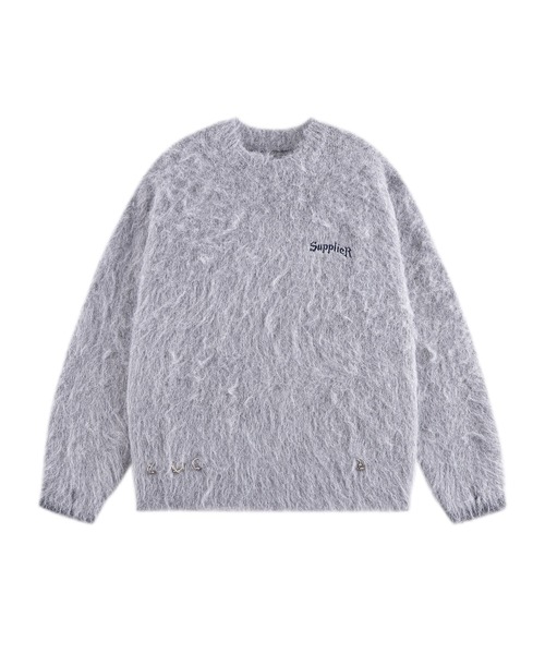 SUPPLIER（サプライヤー）の「ニット｜Tribal Cross Pierced Shaggy Knit｜SUPPLIER（ニット/セーター・メンズ・ブラック/グレー・SMALL/MEDIUM/LARGE/XX-LARGE/X-LARGE）」の3枚目の写真