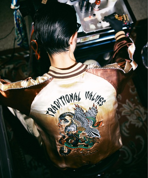 schott（ショット）の「Schott/ショット/BATTLE ROYALE SUKA JACKET/バトルロワイヤル スカジャン（スカジャン・メンズ・ブラック/ブラウン・M/L/XL/2XL）」の3枚目の写真