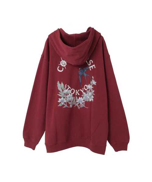 CONVERSE TOKYO(コンバーストウキョウ)の「FLOWER LOGO ZIP HOODIE(パーカー・レディース・グレー/ボルドー/ブラック・SMALL/MEDIUM)」の9枚目の写真