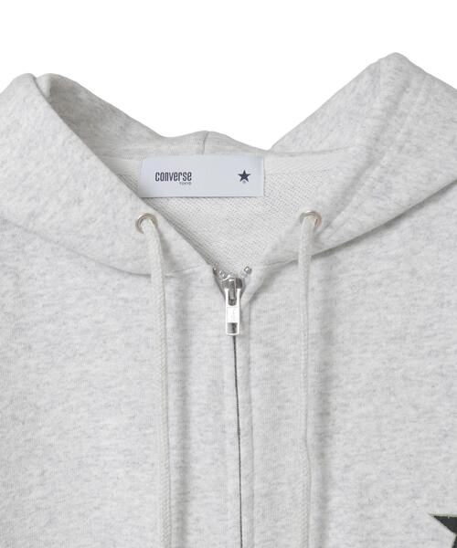 CONVERSE TOKYO(コンバーストウキョウ)の「FLOWER LOGO ZIP HOODIE(パーカー・レディース・グレー/ボルドー/ブラック・SMALL/MEDIUM)」の12枚目の写真