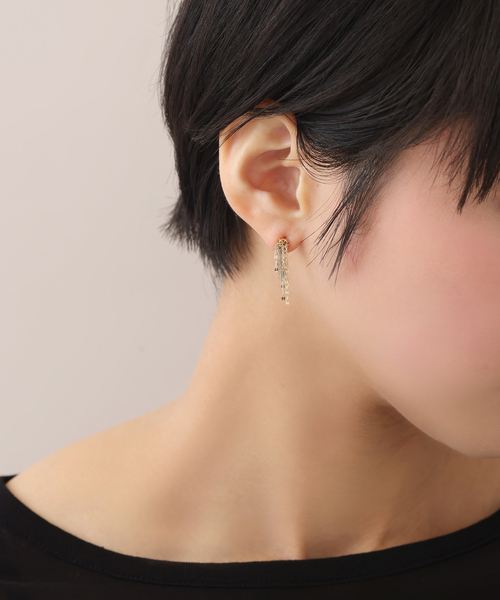 Lilas（リラ）の「フリンジミックスチェーンピアス K10（両耳）（ピアス（両耳用）・レディース・ゴールド・FREE）」の20枚目の写真