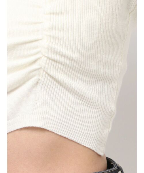 EMODA（エモダ）の「CHOKER GATHER LONG SLEEVE KNIT（ニット/セーター・レディース・グレー/ホワイト/レッド・FREE）」の12枚目の写真