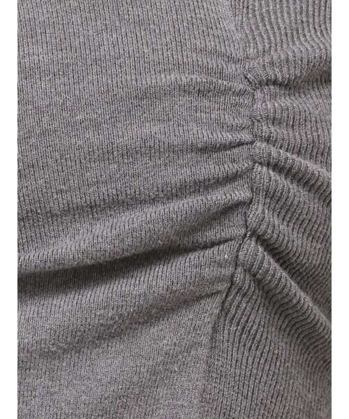 EMODA（エモダ）の「CHOKER GATHER LONG SLEEVE KNIT（ニット/セーター・レディース・グレー/ホワイト/レッド・FREE）」の15枚目の写真