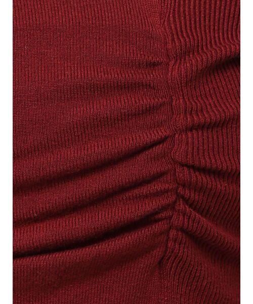 EMODA（エモダ）の「CHOKER GATHER LONG SLEEVE KNIT（ニット/セーター・レディース・グレー/ホワイト/レッド・FREE）」の9枚目の写真