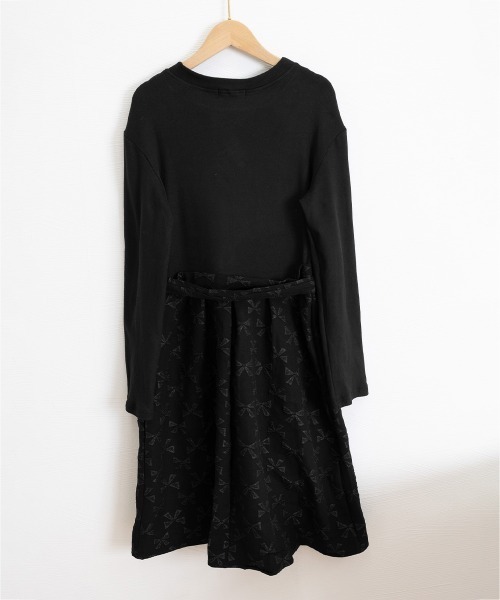Miniministore(ミニミニストア)の「リボン柄フレアワンピース ウエストマーク(ワンピース・レディース・ブラック・L/M)」の16枚目の写真